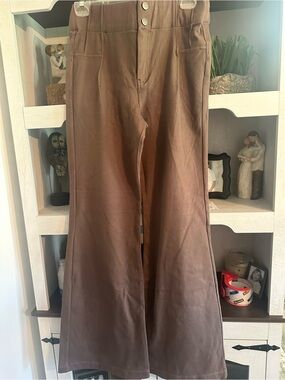 Brown High-Waist Flared Pants Rae Mode